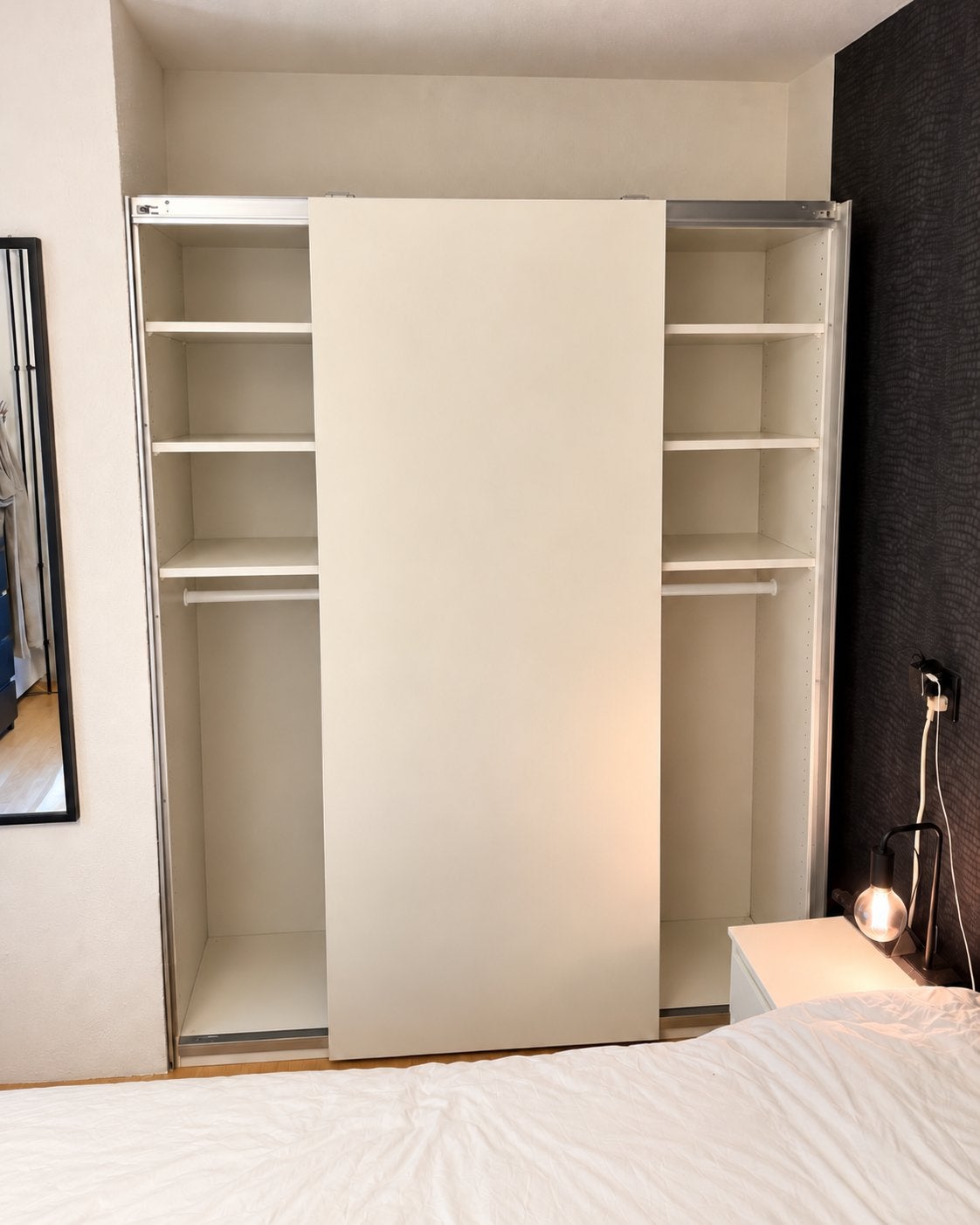 IKEA PAX / HASVIK kledingkast wit schuifdeuren 150x66x201, Ophalen, Gebruikt, 100 tot 150 cm, 200 cm of meer