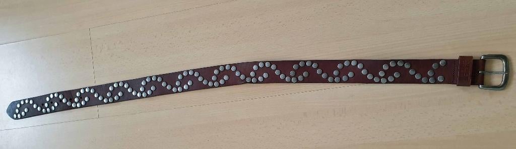 Prachtige lederen riem, Silver Creek, metaalknopjes, 80 tot 90 cm, Echt leder, Ophalen of Verzenden, Zo goed als nieuw