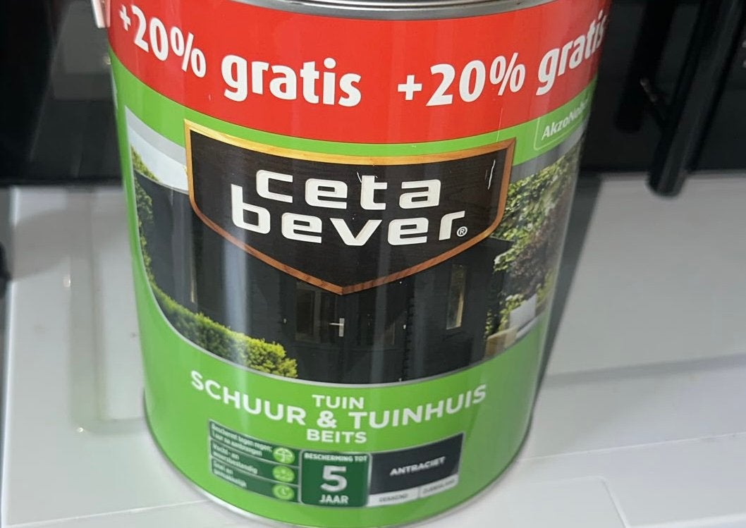 Ceta bever verf antraciet, Doe-het-zelf en Verbouw, Verf, Beits en Lak, Ophalen, Zo goed als nieuw, Wit