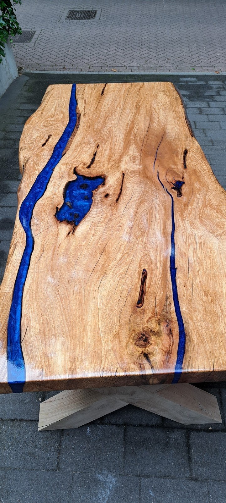 Epoxy boomstamtafel rivier tafel, Ophalen, Rechthoekig, 200 cm of meer, 50 tot 100 cm