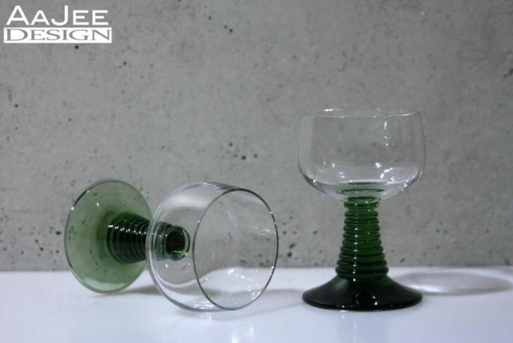 2 X Roemer wijnglas - Rijnwijnglazen - Romer - Frankrijk 70s, Ophalen of Verzenden, Gebruikt, Overige typen