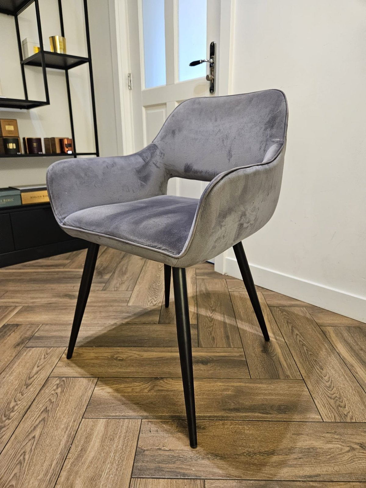 Kare Eetkamerstoel San Francisco Grijs 6x, Ophalen, Gebruikt, Vijf, Zes of meer stoelen, Stof