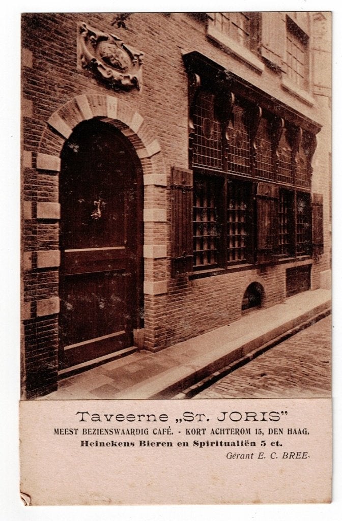 Den Haag jaren '20. Taveerne "St. Joris"  Kort Achterom 15., Verzamelen, Ophalen of Verzenden, 1920 tot 1940, Ongelopen, Zuid-Holland