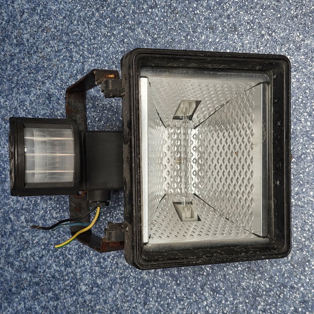 terras lamp met bewegingssensor bouwlamp buiten Halogeenlamp, Doe-het-zelf en Verbouw, Bouwverlichting, Ophalen of Verzenden, Gebruikt