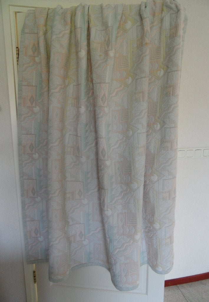 quilt - katoenen sprei - deken met relief structuur - pastel, Katoen, Gevoerd, 200 cm, Ophalen of Verzenden