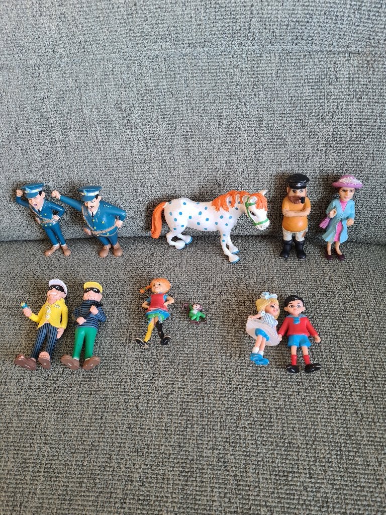 Pipi pippi langkous Longstocking poppetjes 11 stuks, Gebruikt, Verzenden, Nvt, Nvt