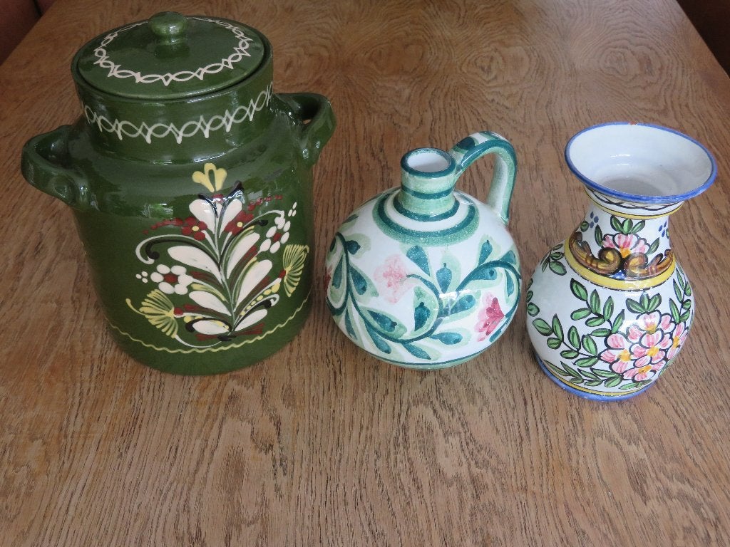 Aardewerk, Rumtopf en 2 vaasjes, Antiek en Kunst, Antiek | Keramiek en Aardewerk, Ophalen of Verzenden