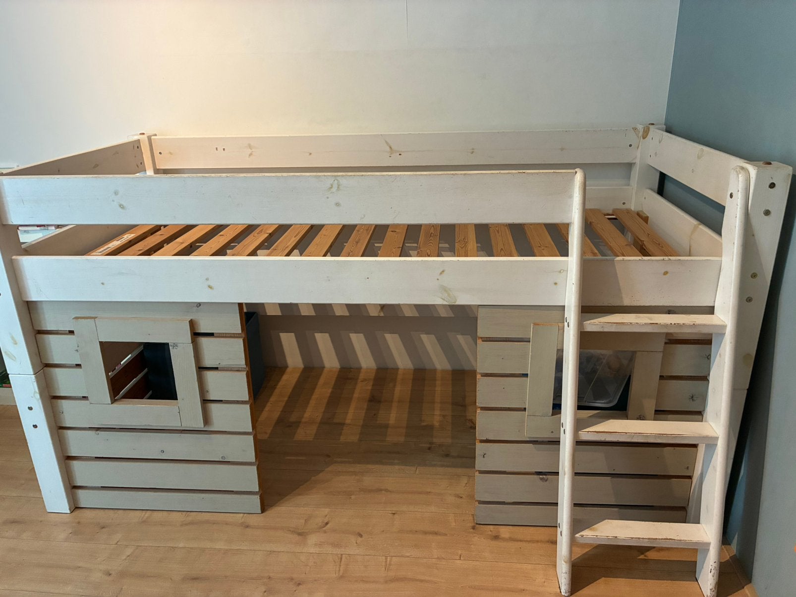 Kinderbed, half hoogslaper, Ophalen, Gebruikt, Hoogslaper