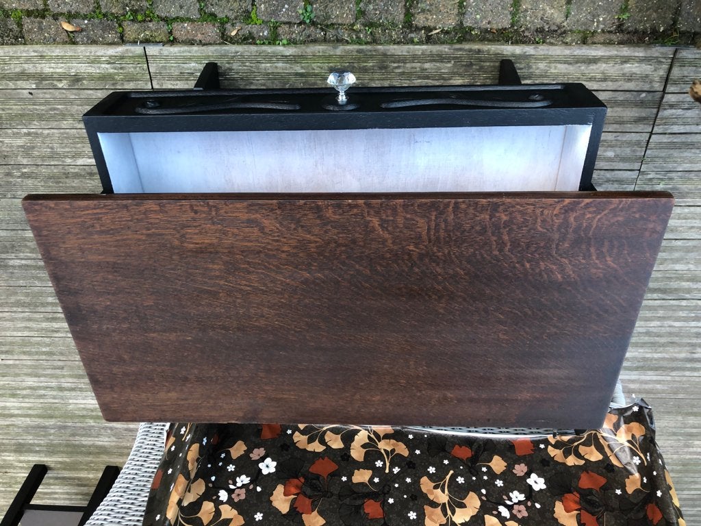 zwart kastje [tafeltje] met laadje ., Ophalen, Zo goed als nieuw