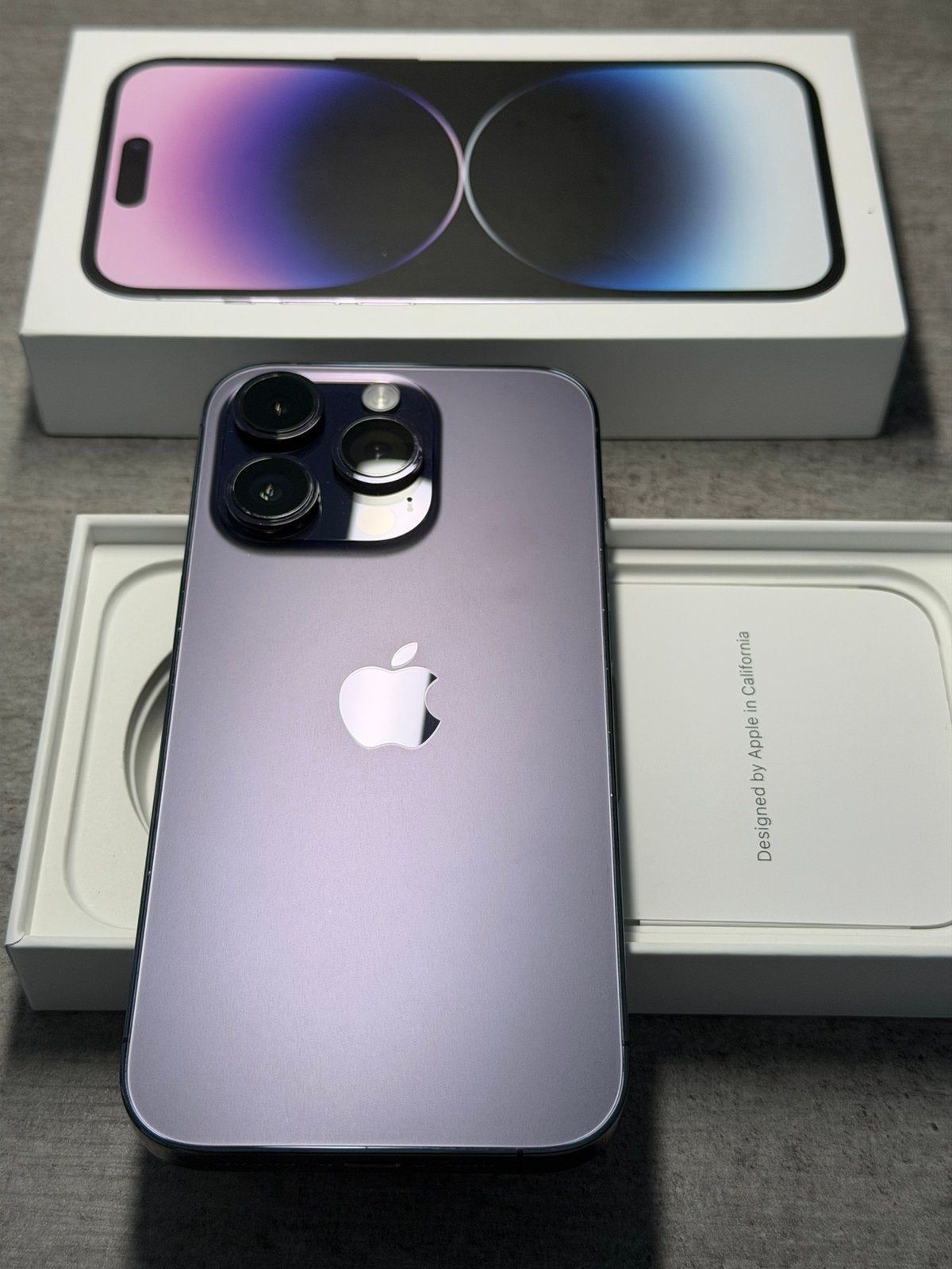 Apple iphone 14 Pro Deep Purple 128GB Batterij 100%, Apple, Paars, Ophalen of Verzenden, Zo goed als nieuw
