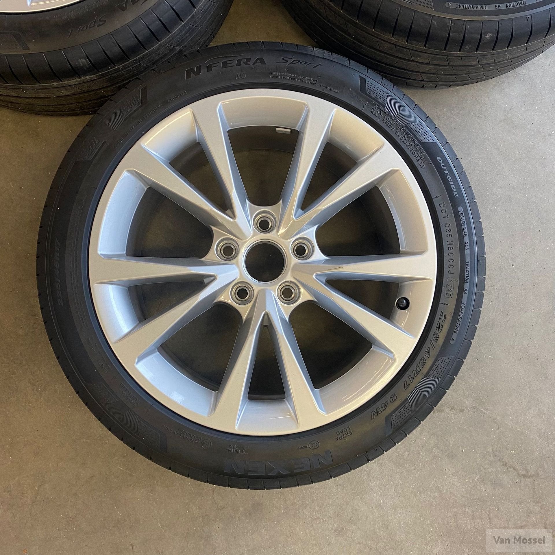 Audi A3 Nexen N Fera Sport 225/45/R17 94W, Gebruikt, -, -, Banden en Velgen