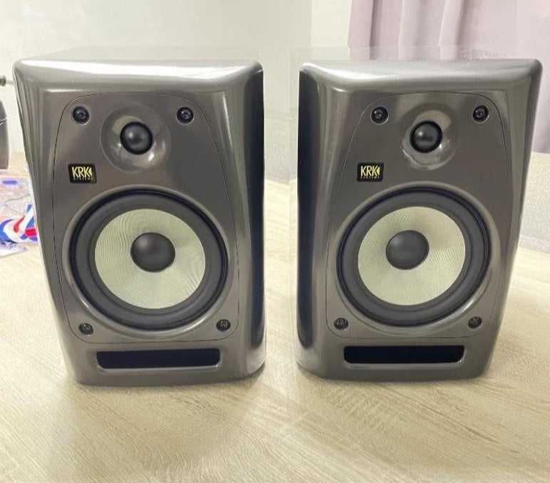 Set KRK 6 Ferrari Grey Studio Monitors Actieve Speakers 249, Audio, Tv en Foto, Luidsprekers, 150 watt of meer, Studiomonitor