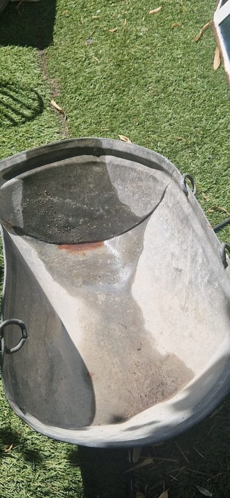Prachtige zinken verweerde zaaibak /tuindersmand (brocante), Ophalen of Verzenden