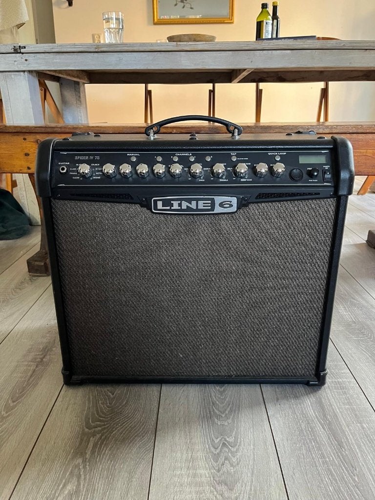 Line6 Spider IV 75 watt 12 inch inclusief pedaal FBV MKII, Ophalen, Gebruikt, Gitaar, 50 tot 100 watt