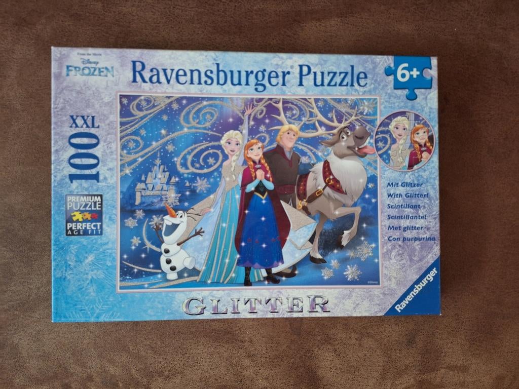 Ravensburger Disney Frozen Glitter Puzzel 100 XXL stukjes, Ophalen of Verzenden, Minder dan 500 stukjes, Gebruikt, Legpuzzel