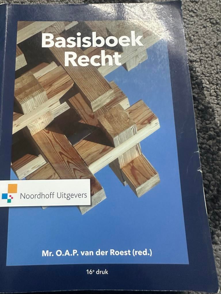 Basisboek Recht - 16e druk - Mr. O.A.P. van der Roest, Ophalen of Verzenden, Gamma, Gelezen, HBO