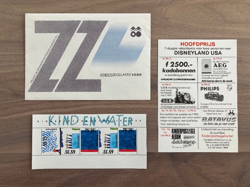 Vel Kinderpostzegels 1988 in originele enveloppe, Postzegels en Munten, Postzegels | Nederland, Ophalen of Verzenden, Na 1940