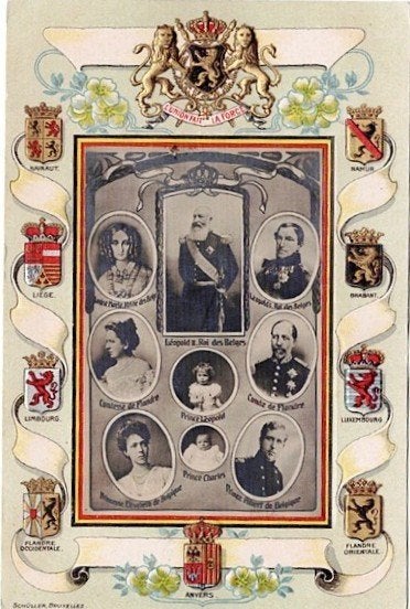 Oude Belgische Koninklijke Familie Postkaart, Verzamelen, Verzenden, Zo goed als nieuw, Buitenland, Kaart, Foto of Prent