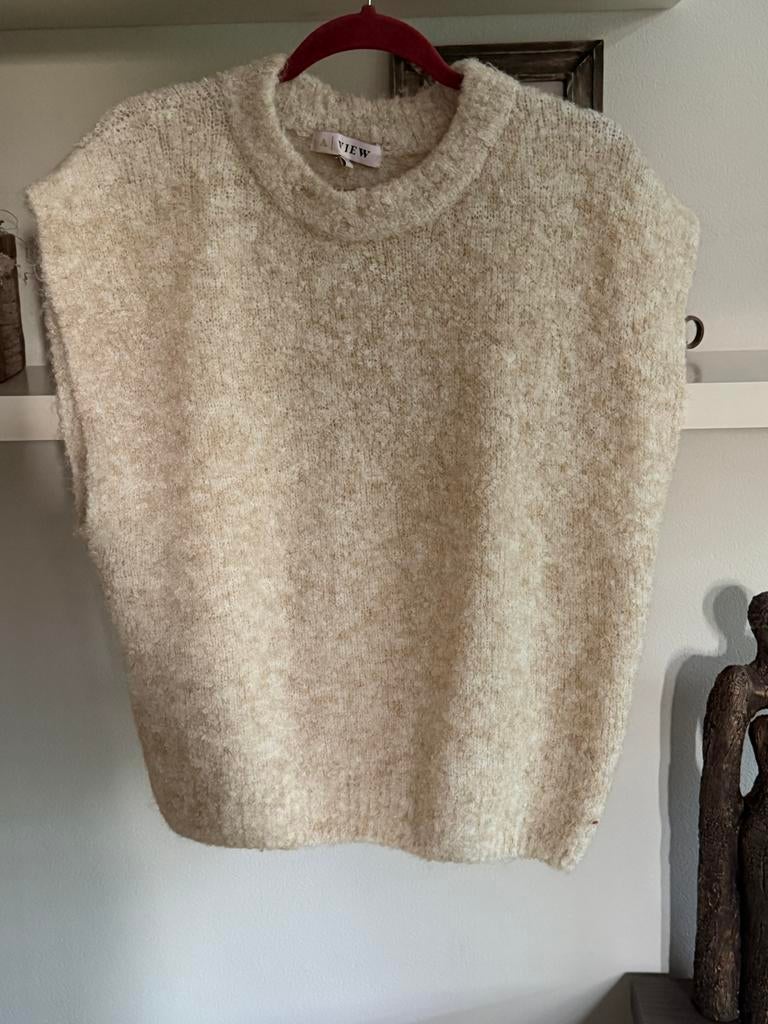 Top mouwloos, Beige, Nieuw, Ophalen of Verzenden, Maat 36 (S)