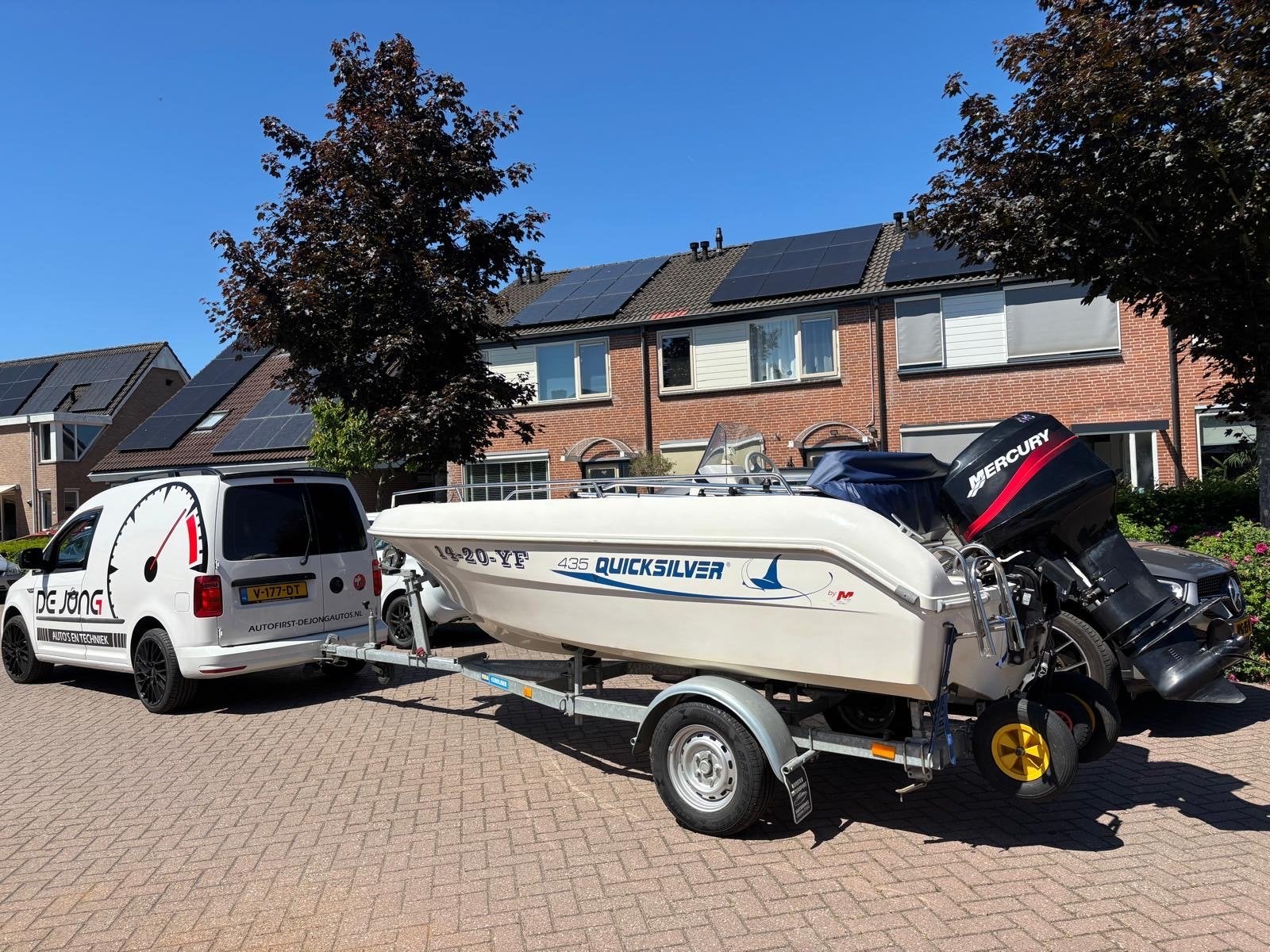 Quicksilver 435 met 50 pk Mercury en Pega Kanteltrailer, Watersport en Boten, Speedboten, Gebruikt, Quicksilver, Benzine, Minder dan 70 pk