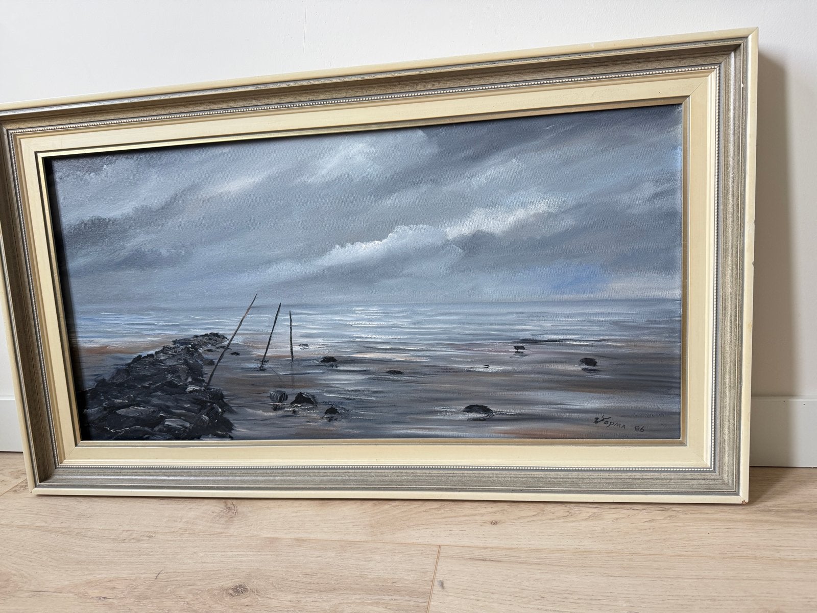 Schilderij “Zicht op Waddenzee”, Antiek en Kunst, Kunst | Schilderijen | Klassiek, Ophalen