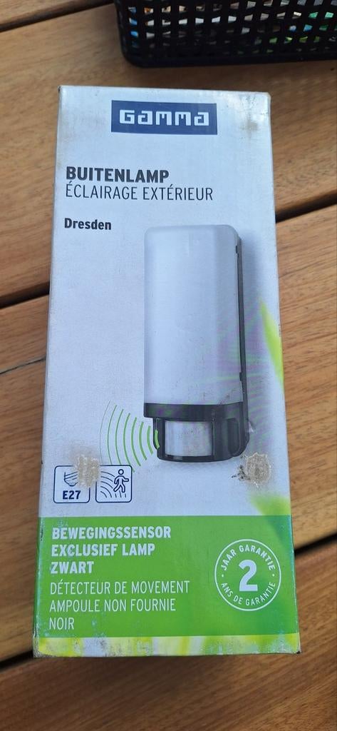 GAMMA Buitenlamp Dresden met bewegingssensor Zwart, Ophalen, Kunststof, Minder dan 50 watt, Wandlamp
