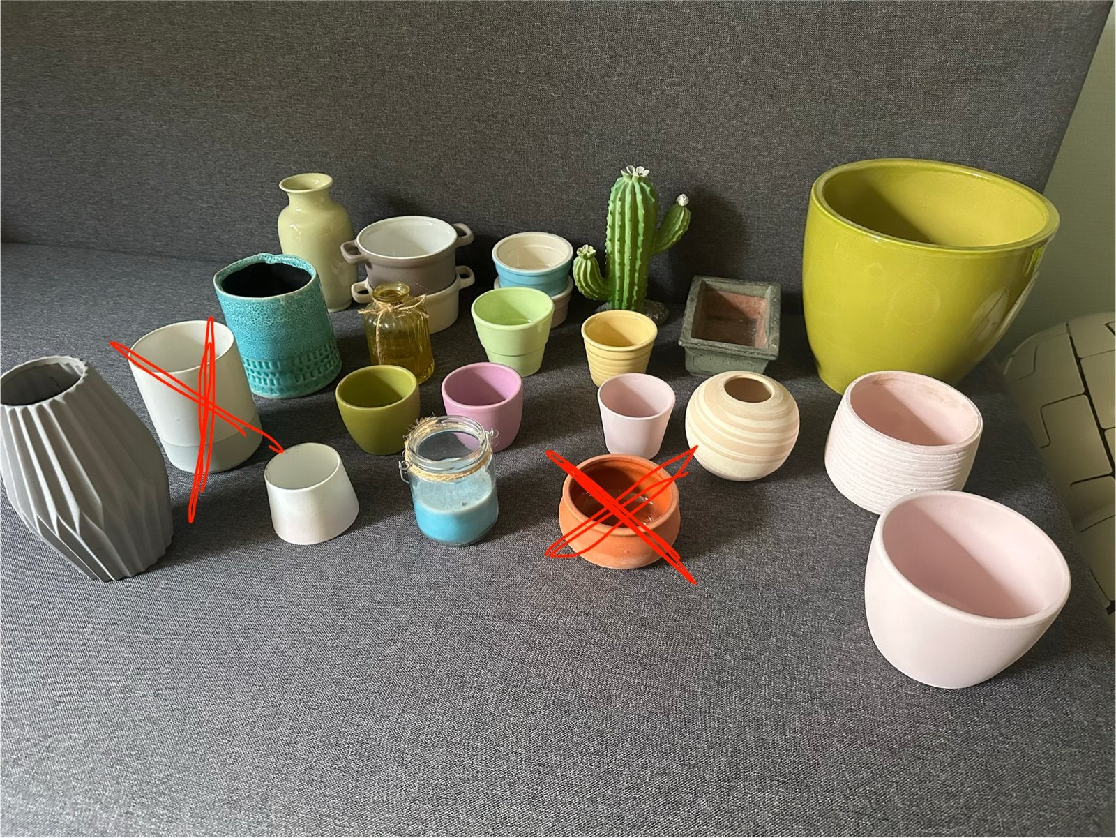 Collectie plantenpotjes, bloempot en vaas, Ophalen, Gebruikt, Meerkleurig, Steen/keramiek