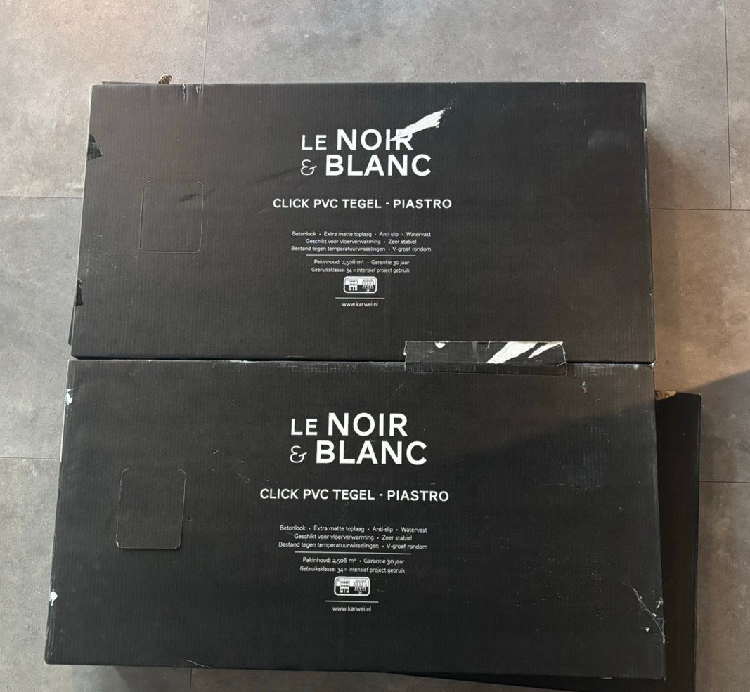 Le Noir & Blanc Click PVC Piastro Donkergrijs 5,02 m², Ophalen, 30 cm of meer, 50 tot 150 cm, Nieuw