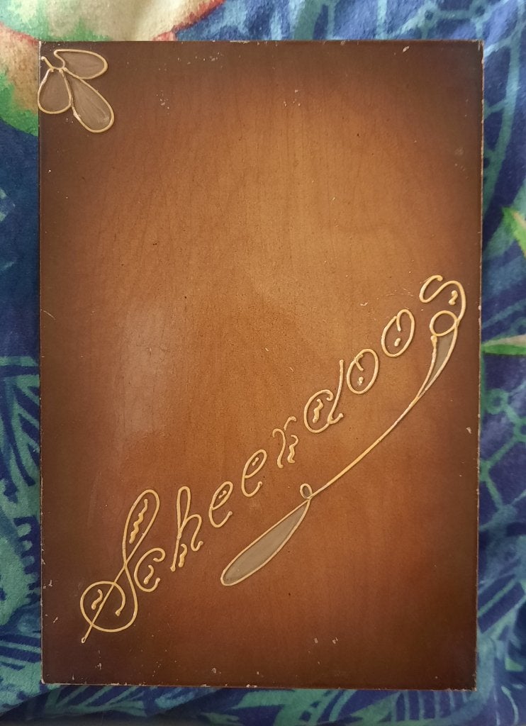 scheerdoos + incl spiegel + oud mesje, Verzamelen, Ophalen of Verzenden, Persoonlijke verzorging