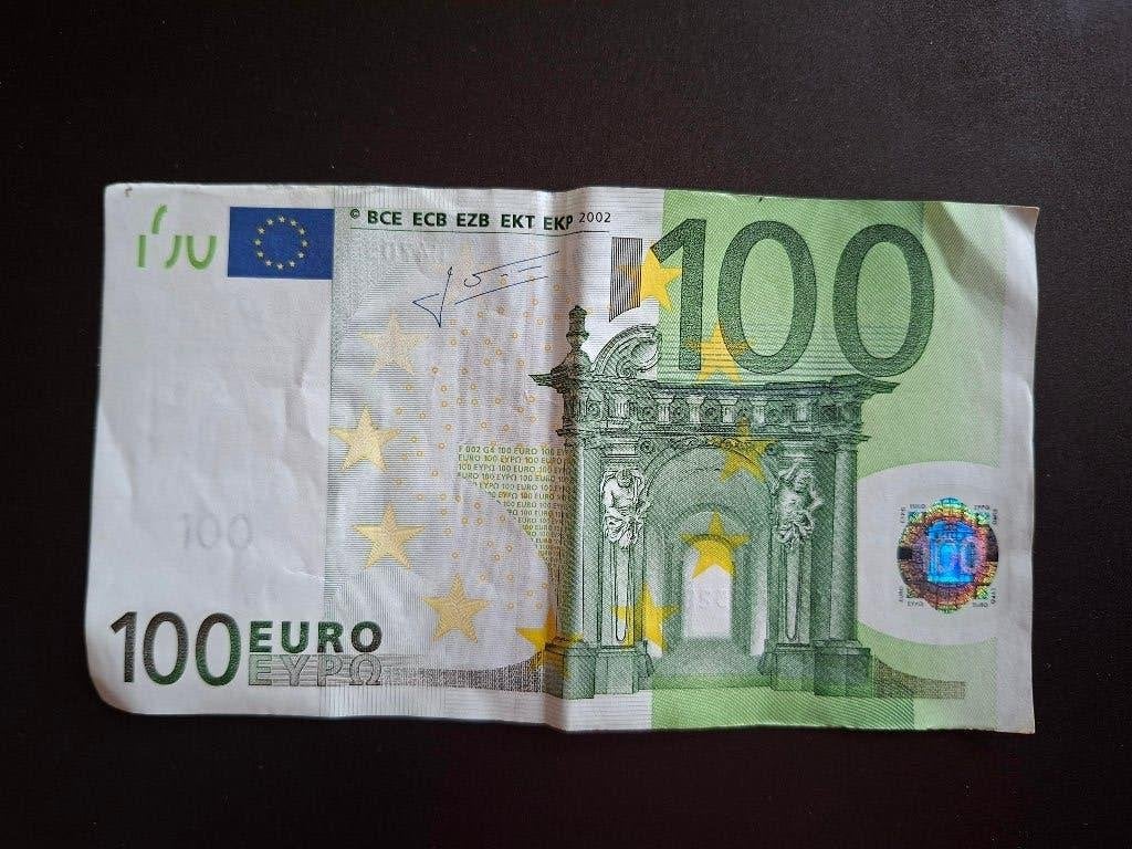 2002 Oostenrijk 100 euro oude serie Trichet code F002, Postzegels en Munten, Verzenden, Oostenrijk, 100 euro, Los biljet