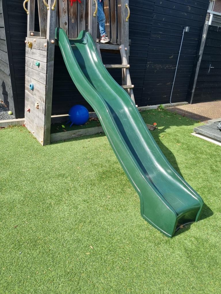 Glijbaan groen 3 meter, Ophalen, Zo goed als nieuw, Glijbaan, Aanbouwonderdeel