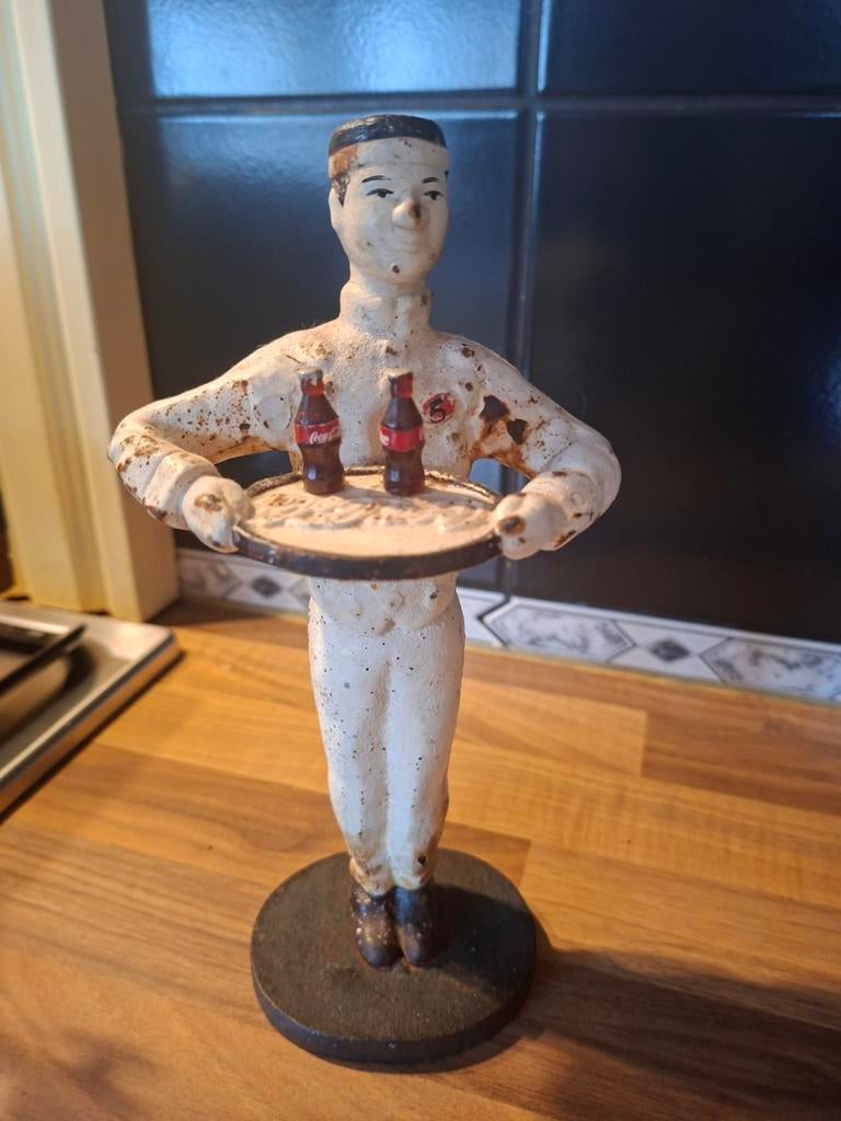 Vintage Coca-Cola ober beeldje - gietijzer, Antiek en Kunst, Ophalen of Verzenden
