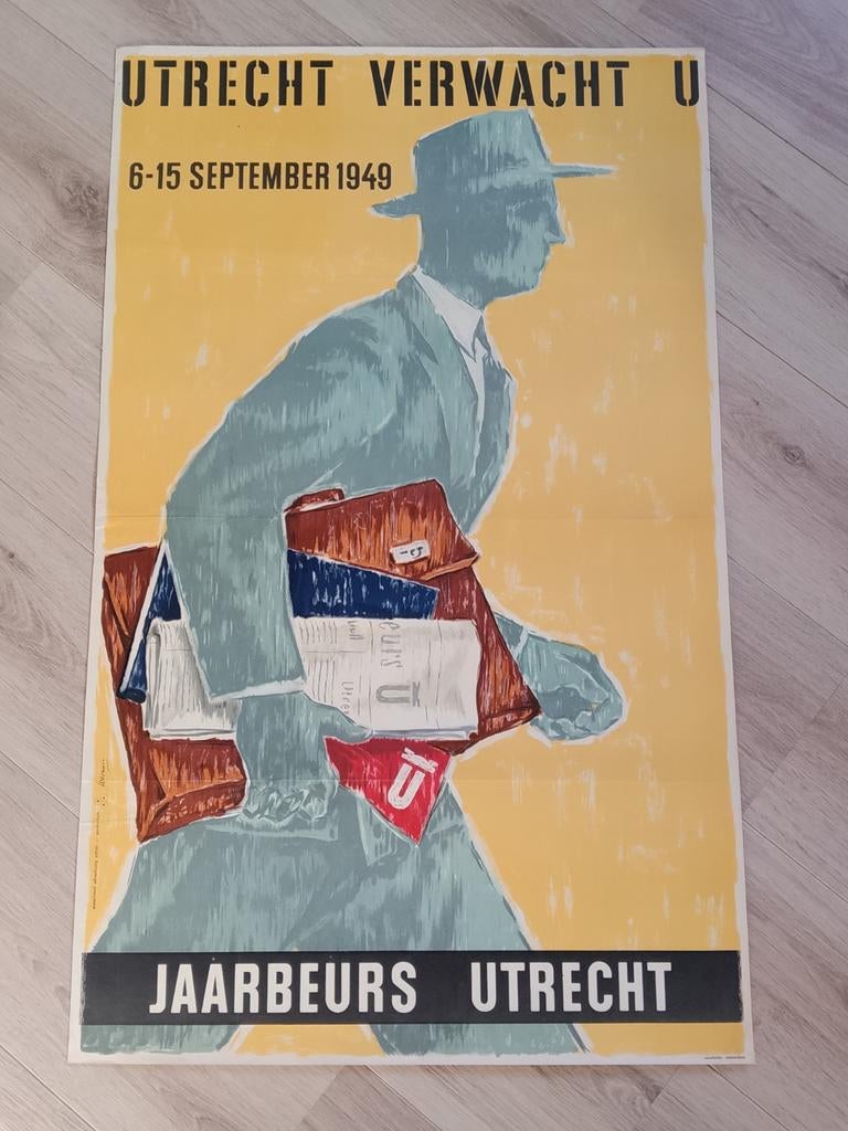 Affiche 53e Internationale Jaarbeurs Utrecht 1949, Ophalen of Verzenden, A1 t/m A3, Reclame, Rechthoekig Staand