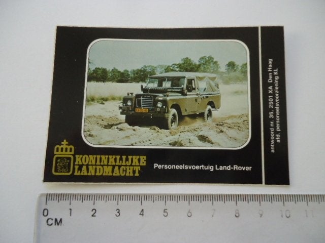 sticker oud Leger Landrover Land rover legervoertuig kl auto, Verzenden, Zo goed als nieuw, Bedrijf of Vereniging