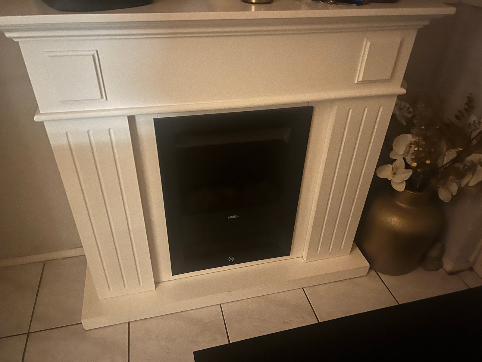 Sfeerhaard met verwarming en verlichting, Ophalen, Gebruikt, Vrijstaande haard, Elektrische haard