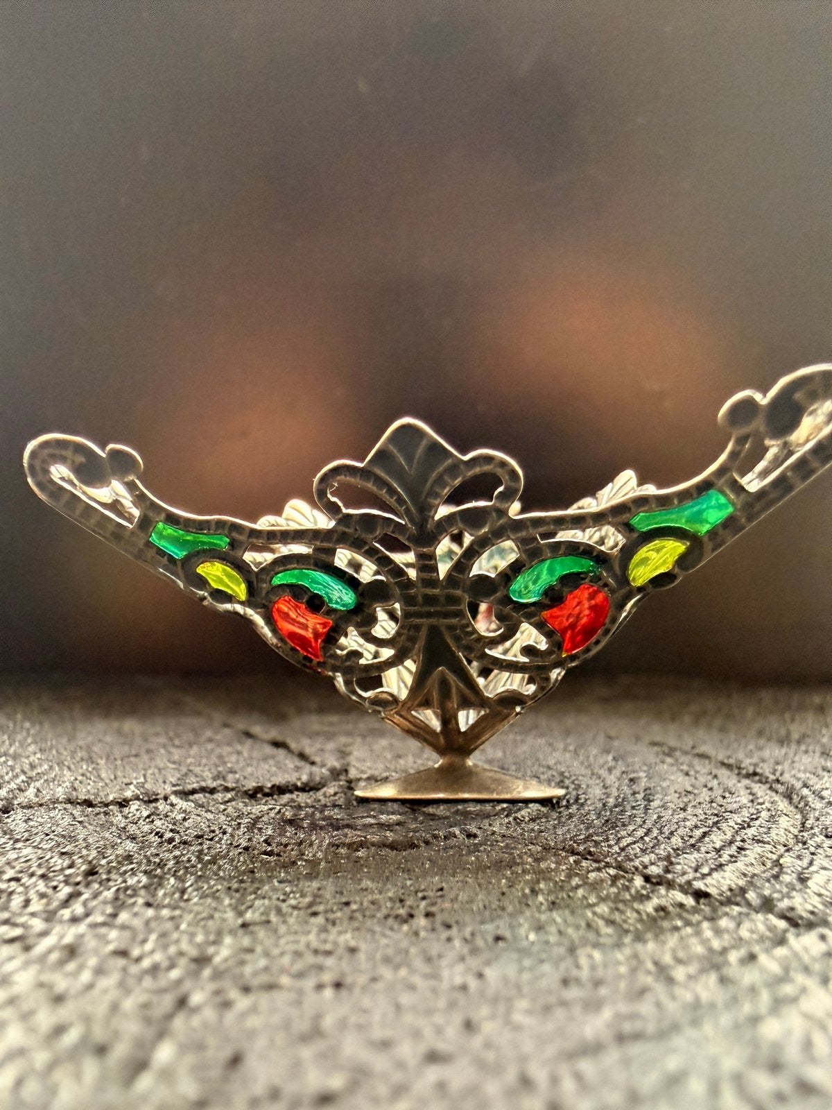 Zilveren miniatuur schaaltje met emaille (925), Verzenden