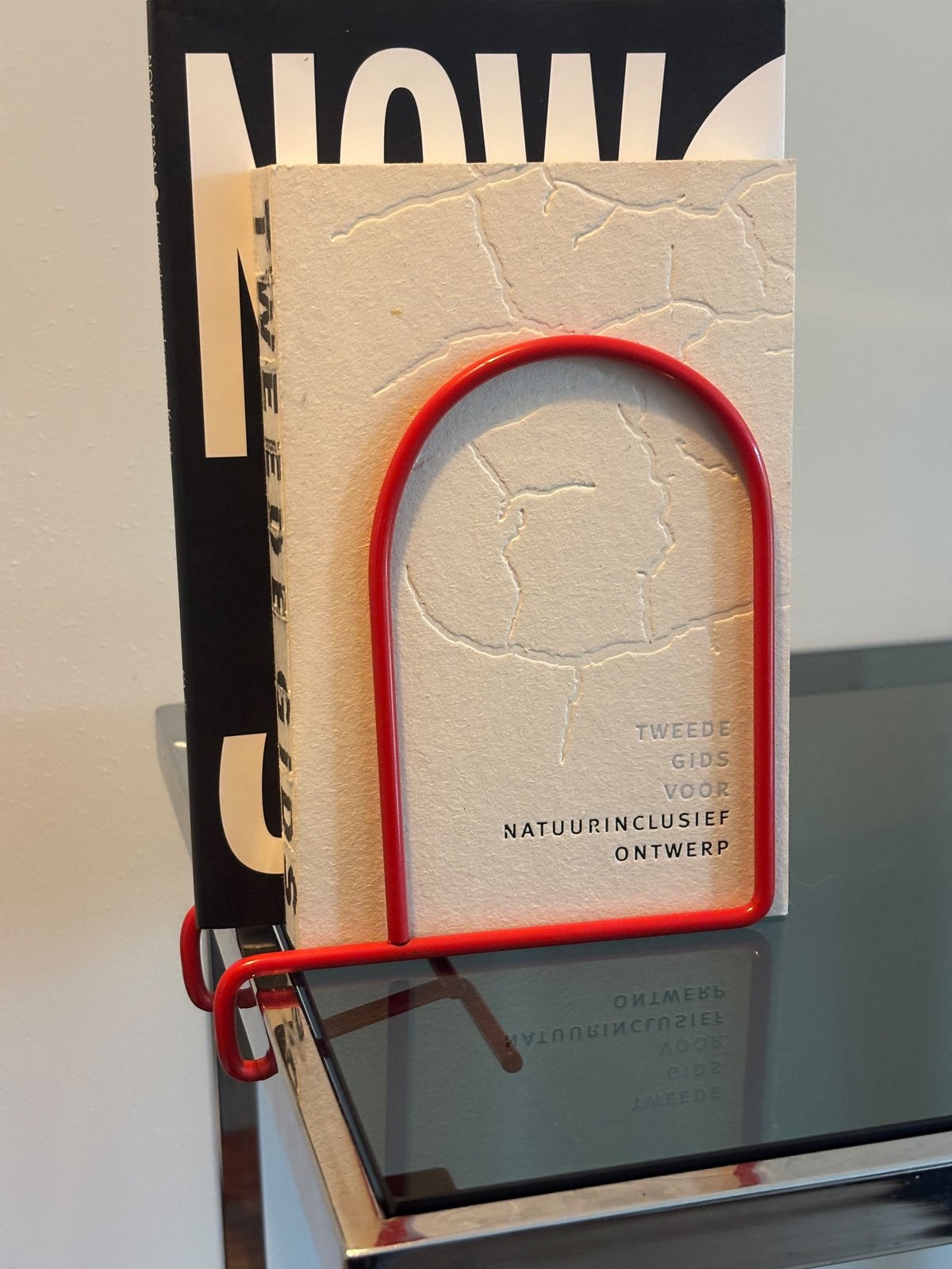 5 Vintage IKEA FLIT Boekensteunen – rood en chroom, Ophalen of Verzenden, Zo goed als nieuw, Minder dan 50 cm, Minder dan 100 cm