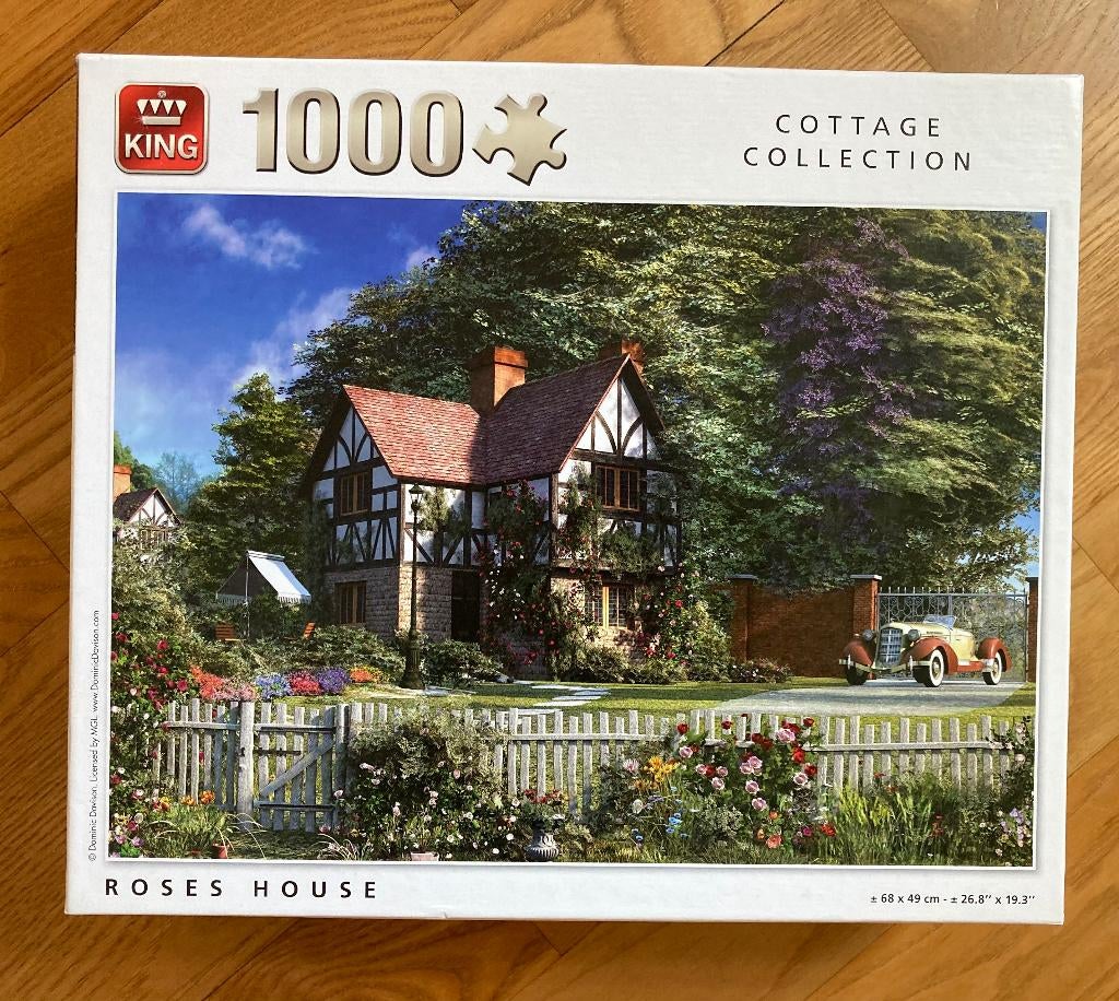 Legpuzzel King Cottage collection Roses House 1000 stukjes, Ophalen of Verzenden, 500 t/m 1500 stukjes, Zo goed als nieuw, Legpuzzel