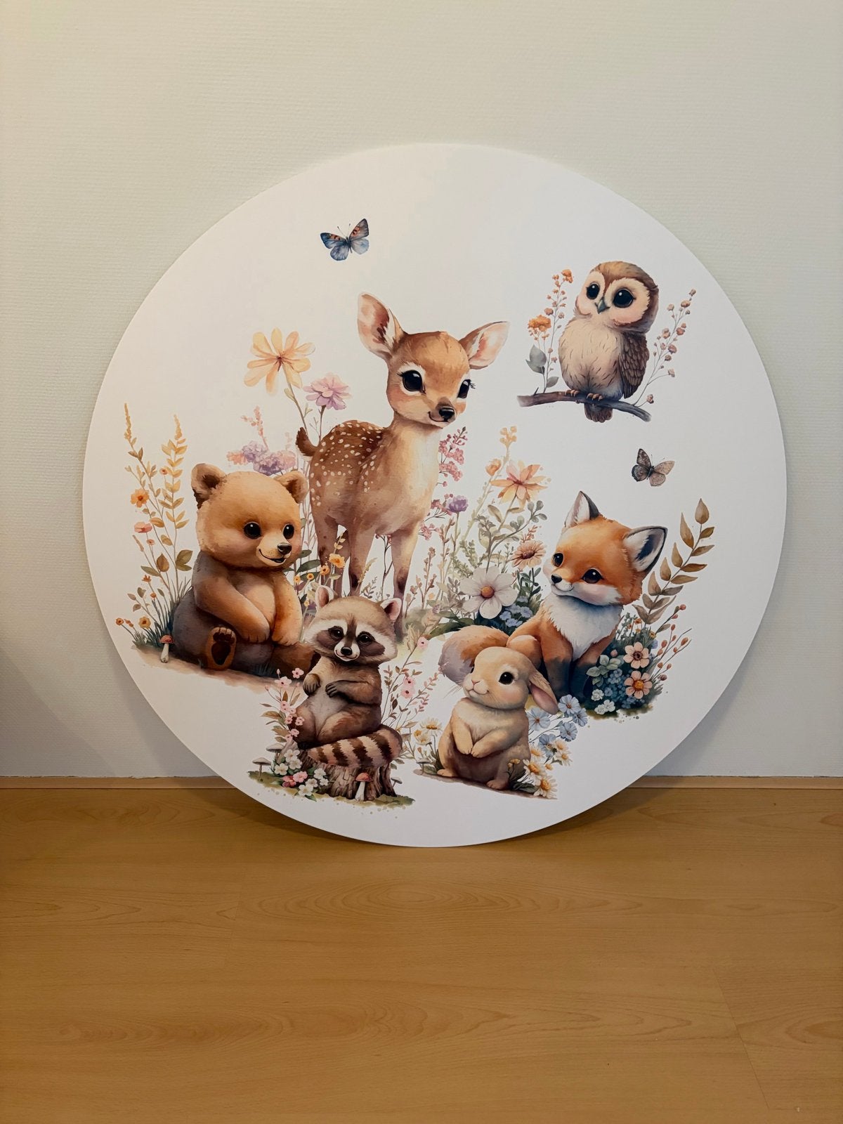 Muurcirkel Waggel en vriendjes - Bosdieren - 100cm, Ophalen, Meerkleurig, Nieuw, Kunststof