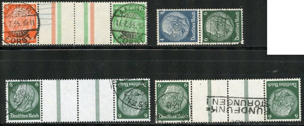 Reich 4x Zusammendrucke, Verzenden, Duitse Keizerrijk, Gestempeld