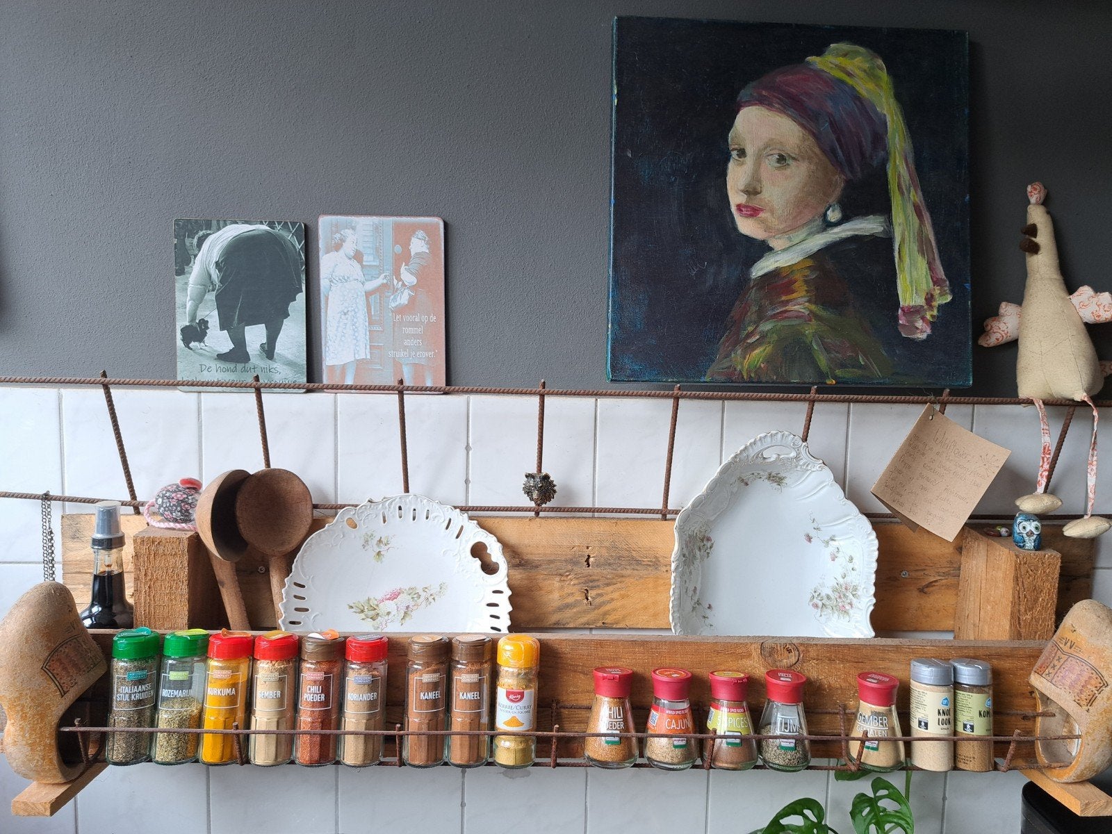 Handgemaakt kruidenrek van hout, Ophalen, Hout, Bruin, Overige typen