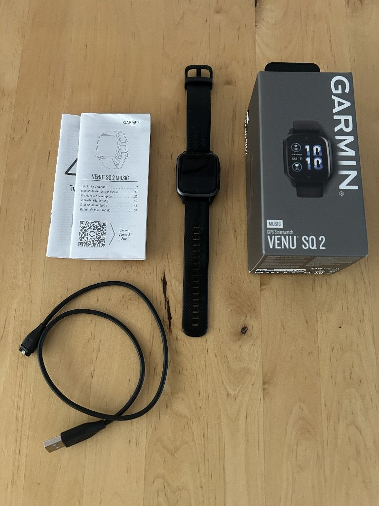 Garmin Venu Sq 2 – Music Edition (defecte batterij), Garmin Venu Sq 2, Gebruikt, Conditie, Zwart