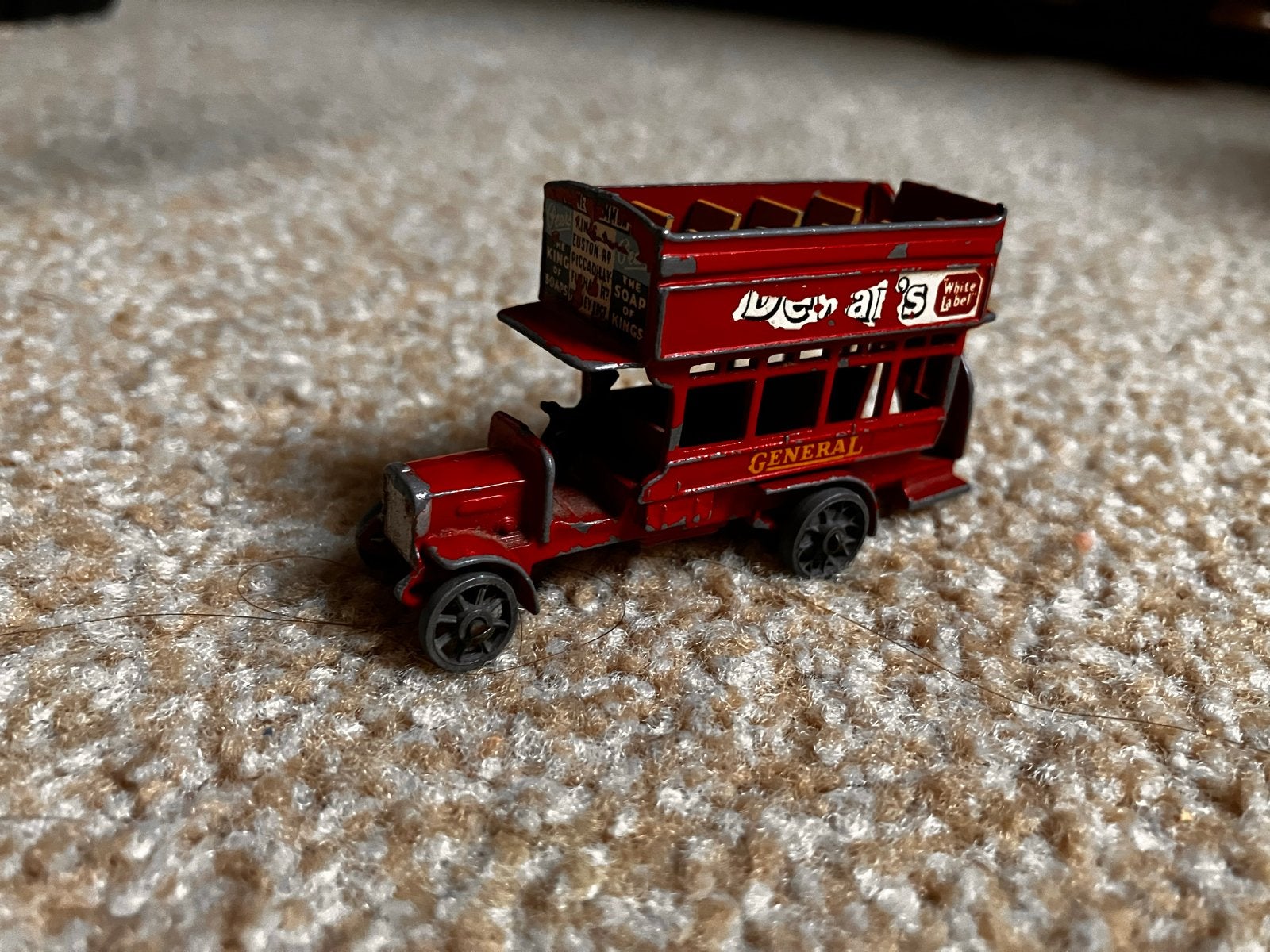 Vintage Matchbox Lesney 1-1920 Y-12 dubbeldekkerbus, Ophalen of Verzenden, Gebruikt