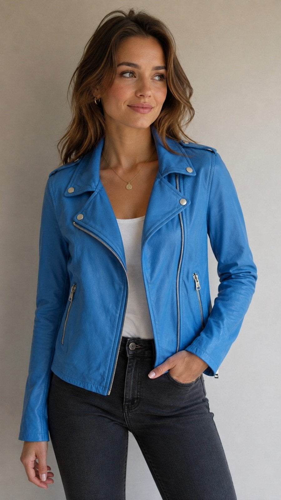 Nieuw met kaartje €279 Goosecraft blauw leren bikerjacket M, Ophalen of Verzenden, Nieuw, Maat 38/40 (M), Blauw