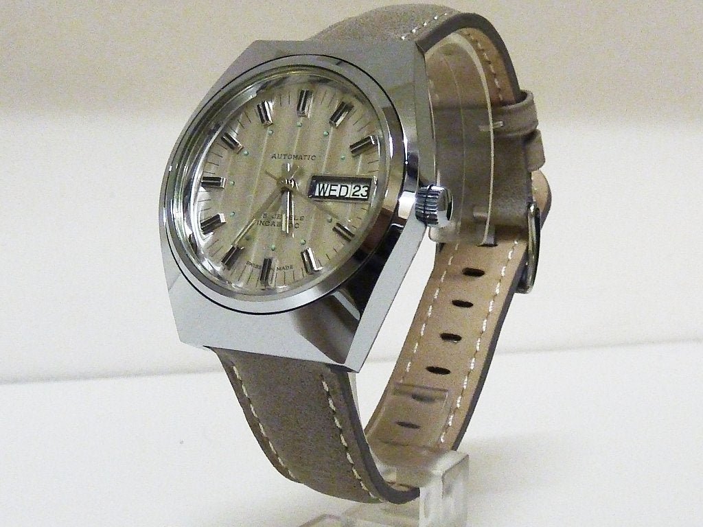 Gruen Automatic 25 Jewels Incabloc, Sieraden, Tassen en Uiterlijk, Overige merken, Staal, Met bandje, Polshorloge