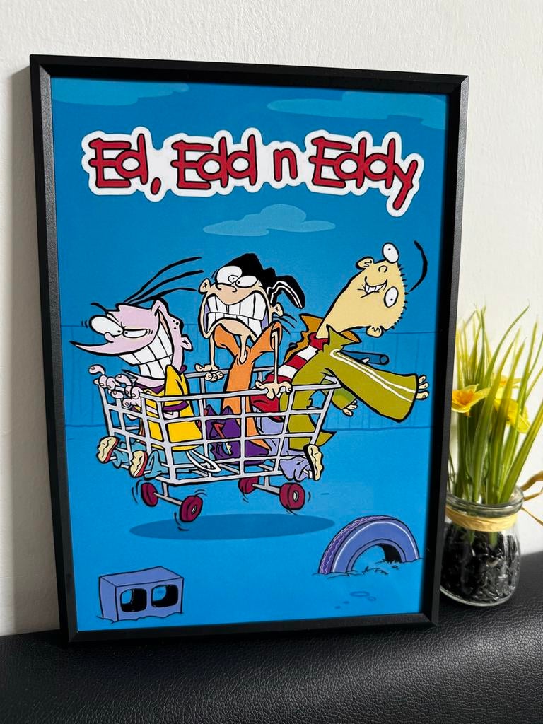Ed, Edd n Eddy Poster Ingelijst 21x30cm, Verzamelen, Posters, Rechthoekig Staand, Met lijst, A4 of kleiner, Nieuw
