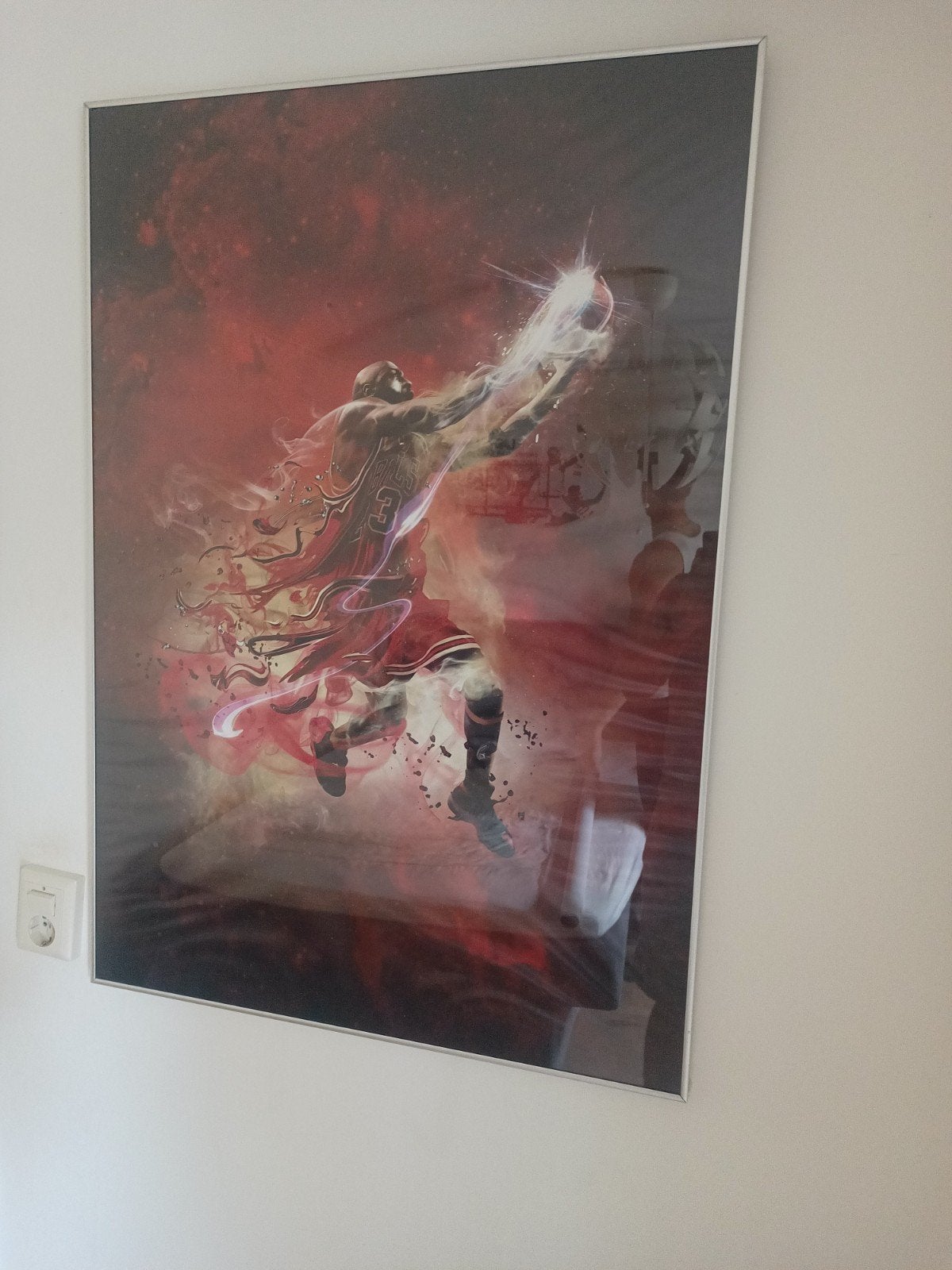 Ingelijste sportposter - Basketbal actie, Ophalen, Rechthoekig Staand, Met lijst, Zo goed als nieuw