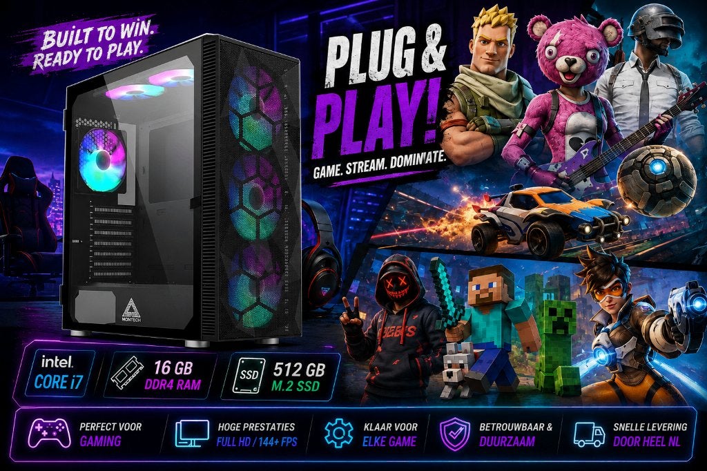 Snelle Game Allrounder i7 Pc +16Gb +M2 SSD +Geforce+Garantie, Computers en Software, Desktop Pc's, Ophalen of Verzenden, Zo goed als nieuw