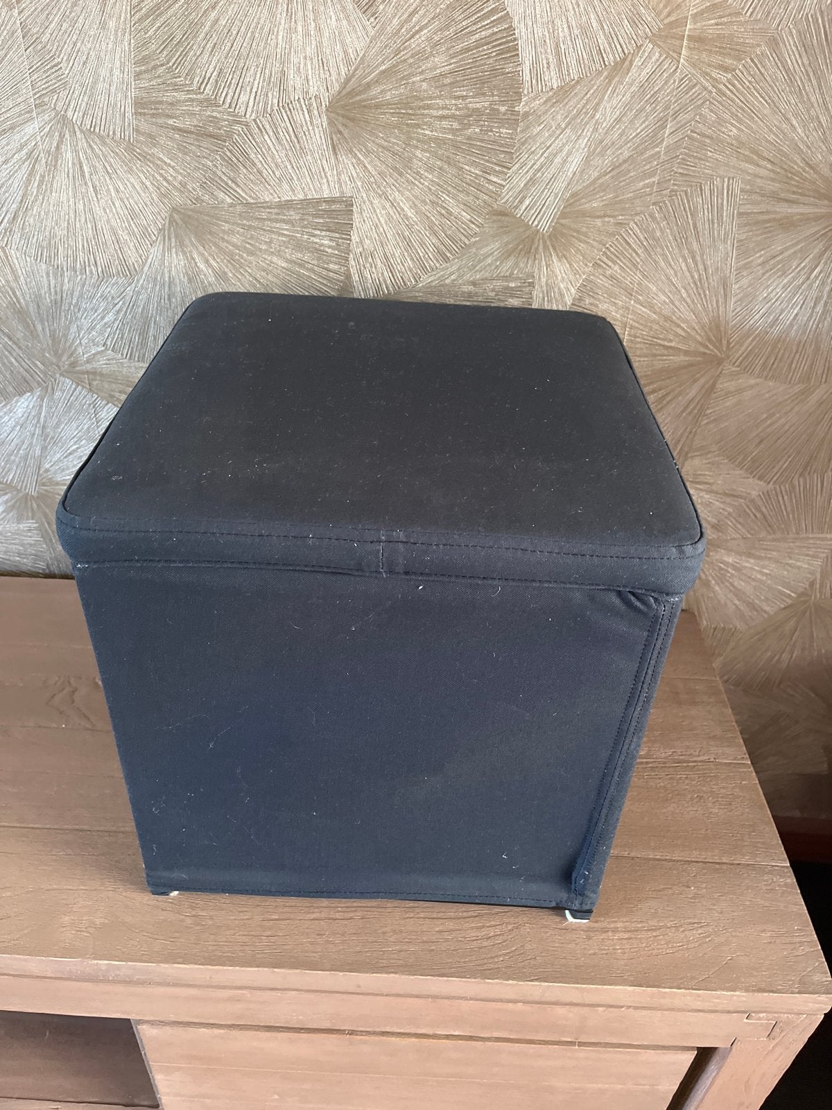 IKEA Opbergpoef - Zwart, Handig en Compact, Ophalen, Minder dan 50 cm, Gebruikt, Vierkant