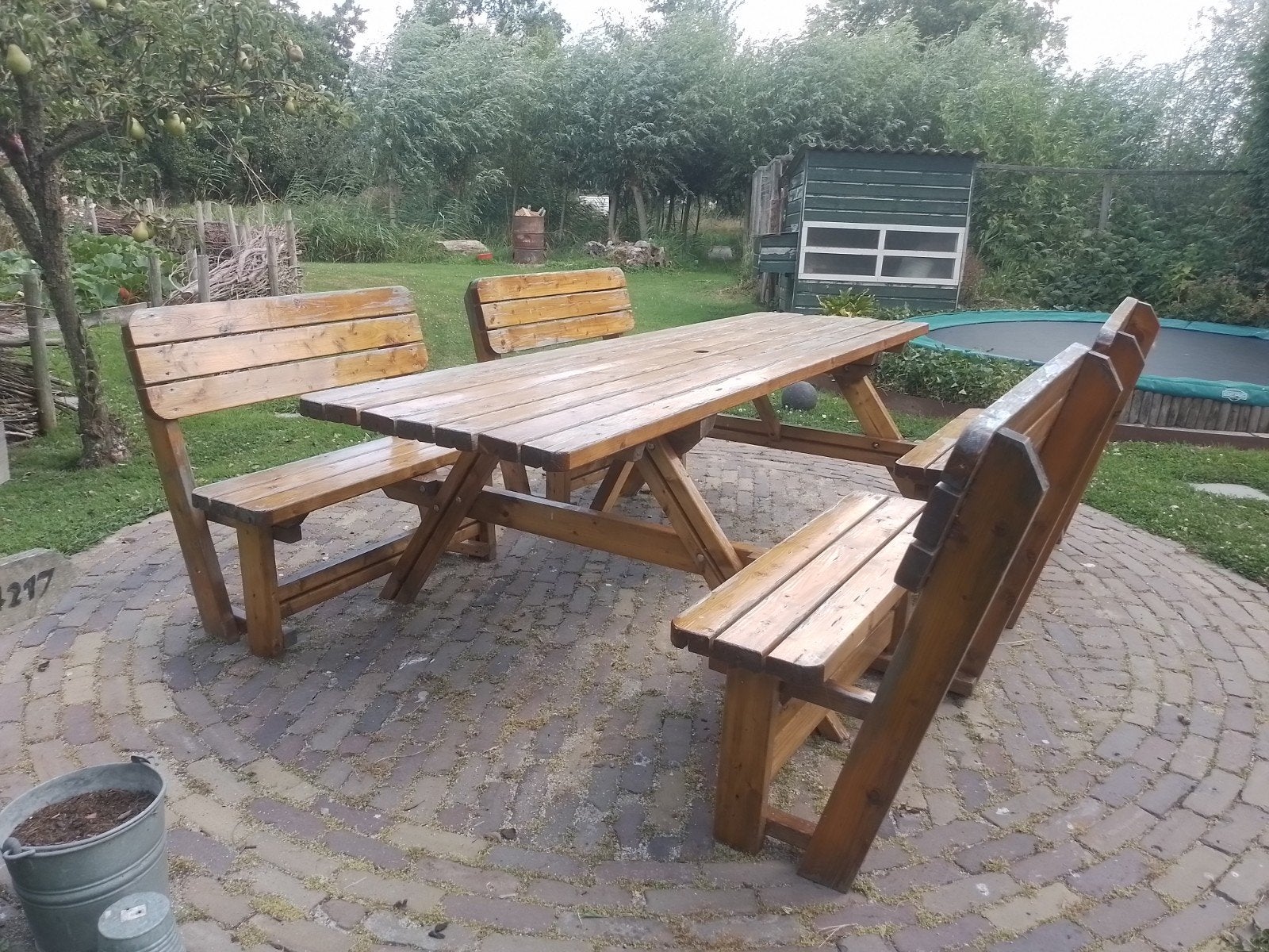 Picknicktafel, met leuningen, Tuin en Terras, Tuinbanken, Ophalen, Hout